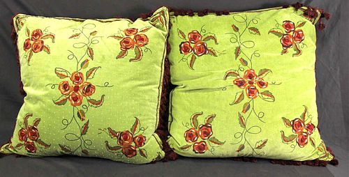 PAIR OF VINTAGE BEADED PILLOWS