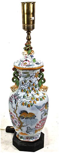 19th CENTURY CHINESE STYLE MASON'S IRONSTONE LAMP