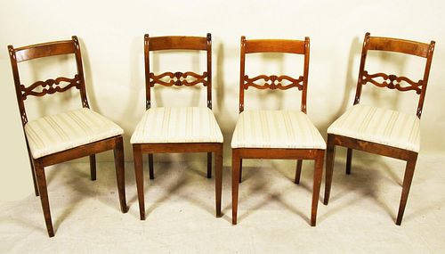 LOT OF FOUR 19th CENTURY DANISH SIDE CHAIRS
