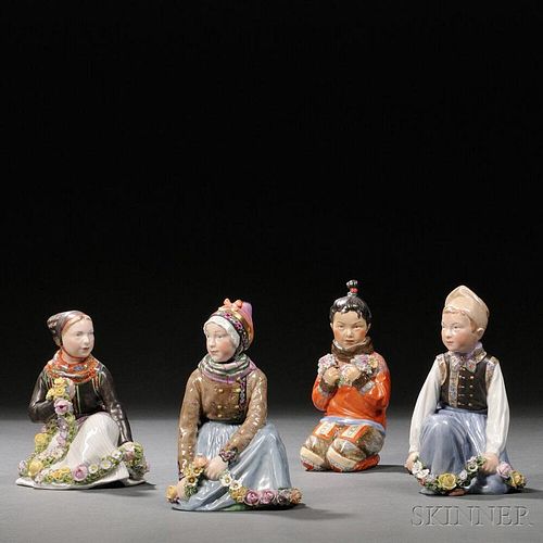 Four Royal Copenhagen Porcelain Figures of Children