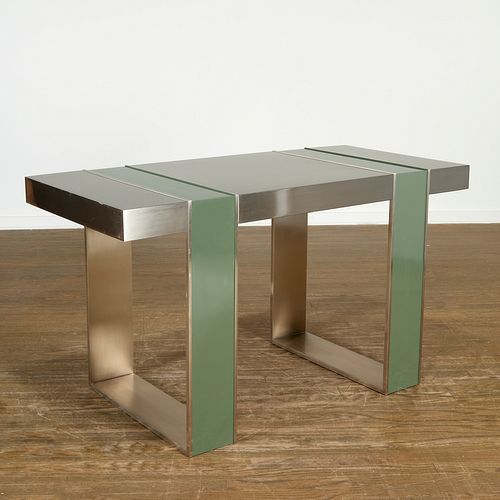Nice enameled and brushed stainless writing table