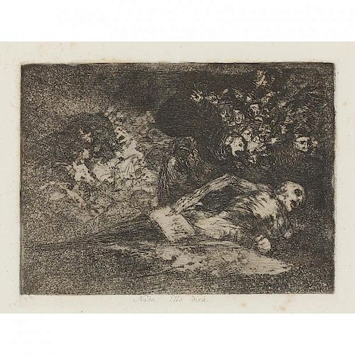 Francisco de Goya (Sp., 1746-1828), "Nada. Ello Dirá. (Nothing. The Event Will Tell.)" 