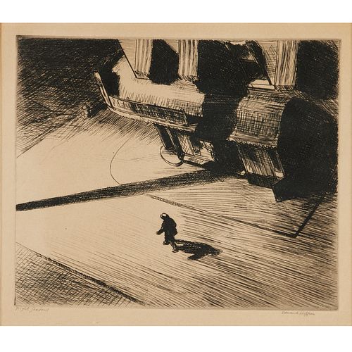 Edward Hopper, rare etching, 1921