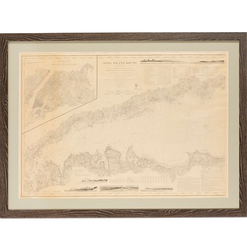 Long Island Sound, 1855 navigation map