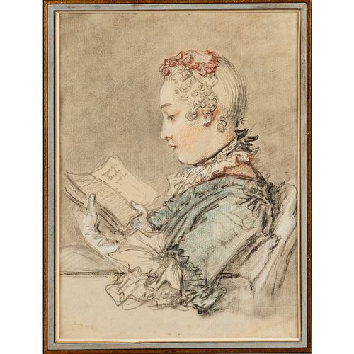 Francois Boucher (after), colored pencil on paper