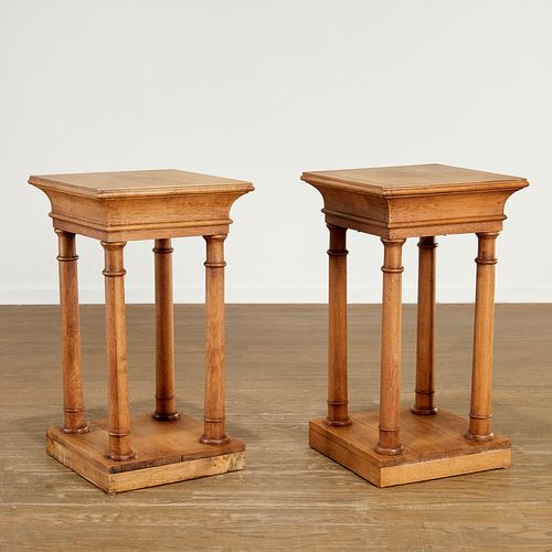 Pair Continental bleached walnut pedestals