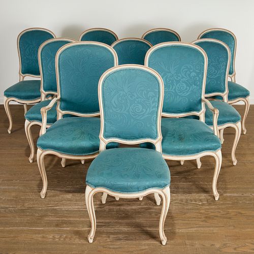 Set (10) Louis XV style dining chairs