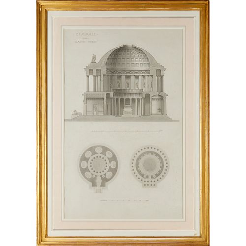 Large antique Danish architectural drawing
