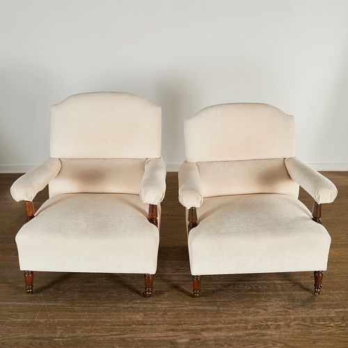 Near pair Howard & Sons (attrib.) lounge chairs