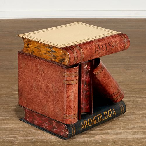 Whimsical Italian painted tole side table