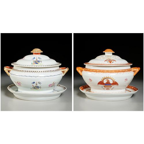 Chinese Export armorial tureens & stands