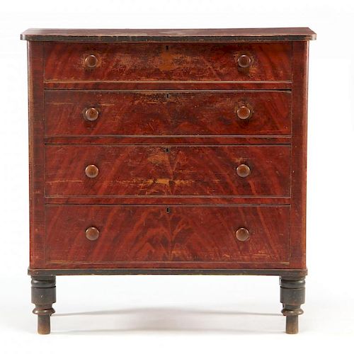 North Carolina Paint Decorated Karsten Peterson Chest of Drawers 