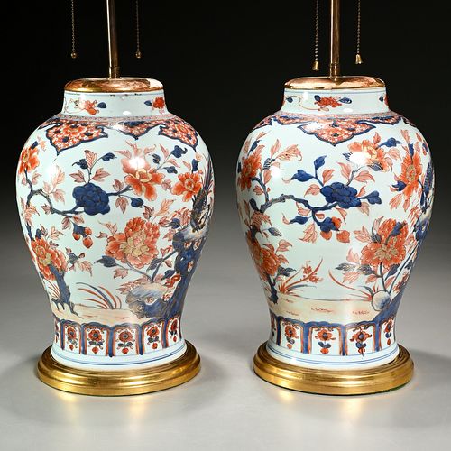 Pair Chinese Imari jars converted to lamps