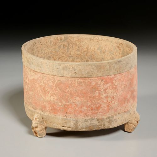 Early Chinese grey, red pottery Zun vessel