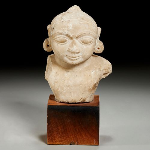 Indian marble Deity bust, ex Doris Wiener