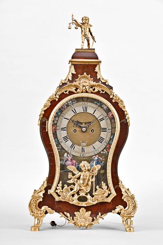 An 18th century turtle shell veneered musical clock signed S. Rimbault, London