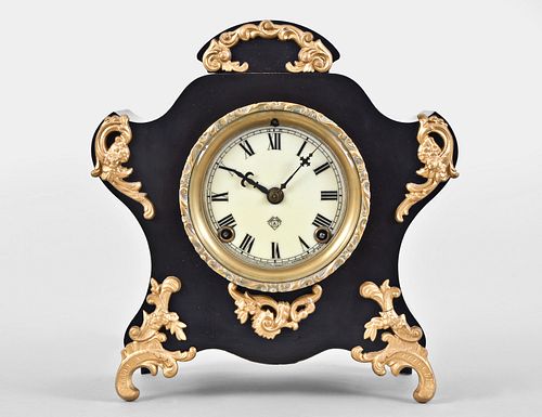 Ansonia Lisle black mantel clock