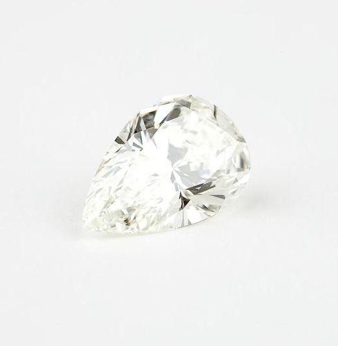 An unmounted pear-shaped diamond