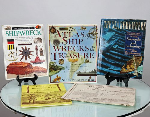 Grouping Of Shipwreck Books, Maps & Charts