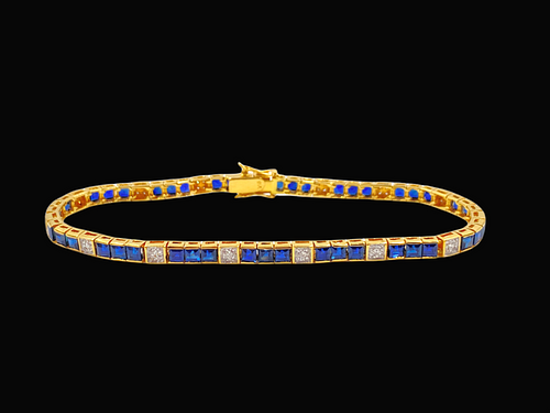 Sapphire and Diamond Link Bracelet