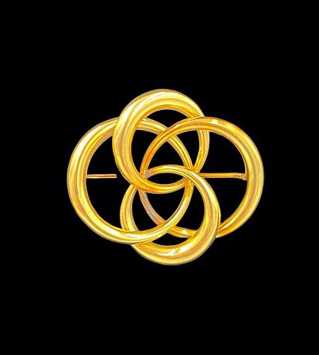 Robert Fisher Linked Gold Circles Brooch