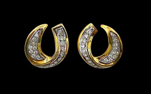 Estate Pave Diamond Earrings