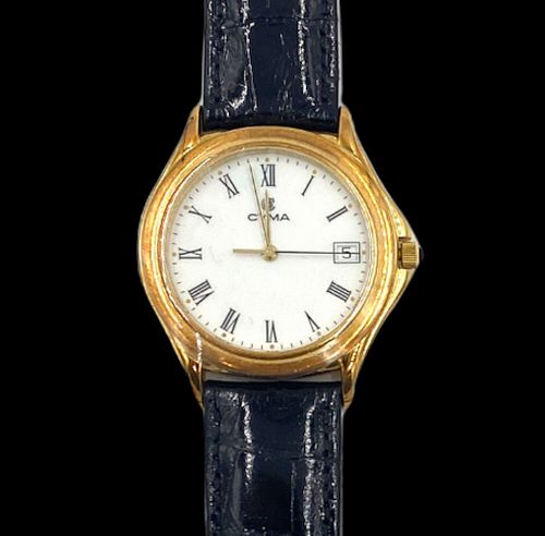 Cyma 18k Gold Quartz Watch