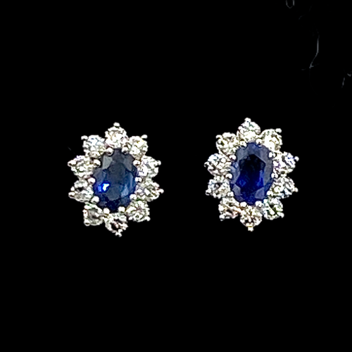 Sapphire and Diamond Ear Studs After Tiffany