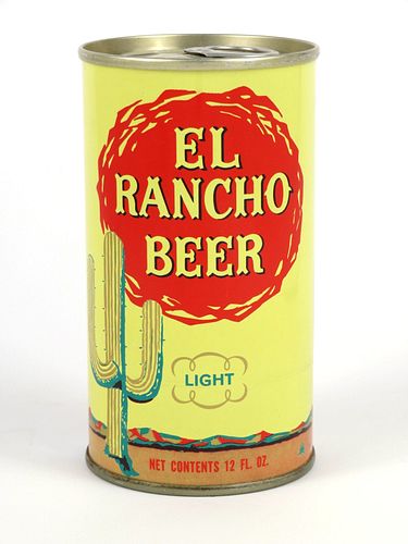 1970 El Rancho Beer 12oz  T61-26a Ring Top Los Angeles, California