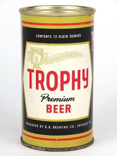 1956 Trophy Premium Beer 12oz  140-01 Flat Top Chicago, Illinois