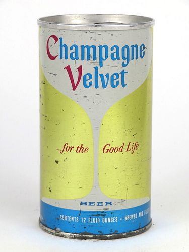 1968 Champagne Velvet Beer 12oz  T54-23 Ring Top Evansville, Indiana