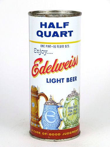 1959 Edelweiss Light Beer 16oz  One Pint  228-29 Flat Top South Bend, Indiana