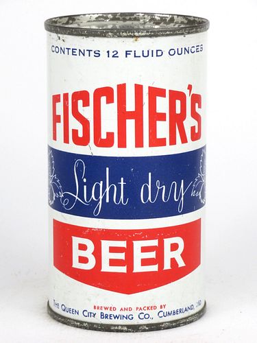 1958 Fischer's Light Dry Beer 12oz  63-27 Flat Top Cumberland, Maryland