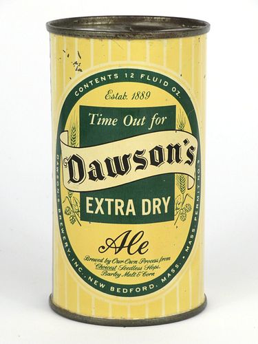 1954 Dawson's Ale 12oz  53-09 Flat Top New Bedford, Massachusetts