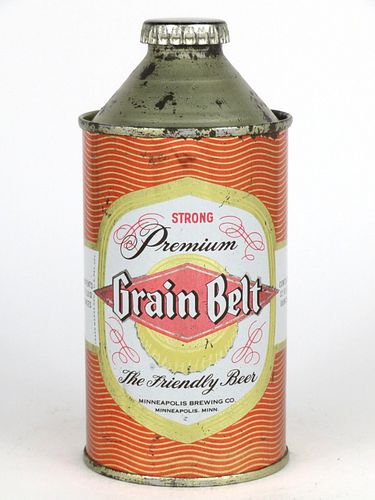 1953 Grain Belt Premium Beer 12oz  167-16 High Profile Cone Top Minneapolis, Minnesota