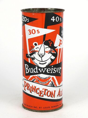 1960 Budweiser Welcome Princeton Alumni 12oz  T220-07 Flat Top Saint Louis, Missouri
