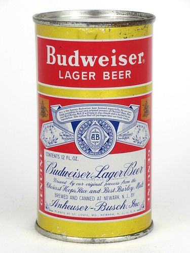 1952 Budweiser Lager Beer 12oz  44-30 Flat Top Newark, New Jersey