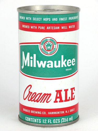 1975 Milwaukee Cream Ale 12oz  94-24 Ring Top Hammonton, New Jersey