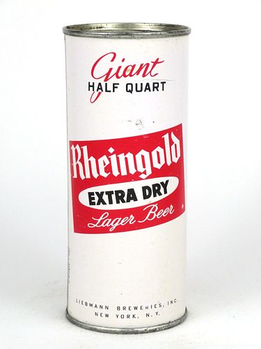 1962 Rheingold Extra Dry Lager Beer 16oz  One Pint  234-29.2 Flat Top New York, New York