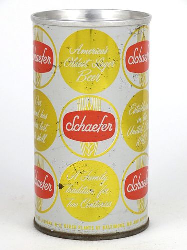 1965 Schaefer Beer 12oz  T117-37 Ring Top Albany, New York
