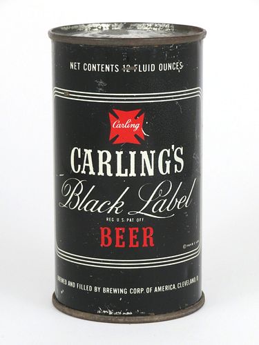 1952 Carling Black Label Beer 12oz  38-12 Flat Top Cleveland, Ohio