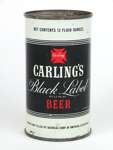 1955 Carling Black Label Beer 12oz  38-13 Flat Top Cleveland, Ohio