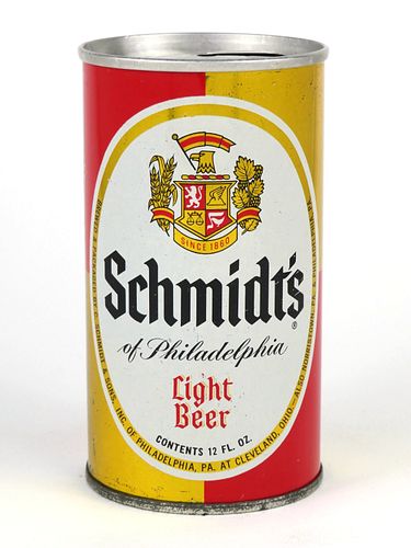 1966 Schmidt's Light Beer 12oz  T122-15 Ring Top Cleveland, Ohio