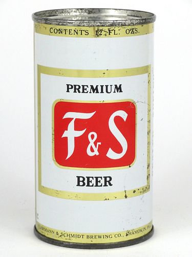 1958 F&S Premium Beer 12oz  67-15V1 Flat Top Shamokin, Pennsylvania