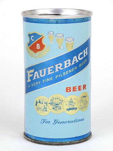1964 Fauerbach Beer 12oz  T64-14 Zip Top Madison, Wisconsin