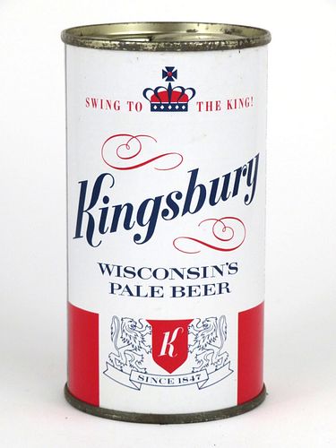 1962 Kingsbury Beer 12oz  88-10 Flat Top Sheboygan, Wisconsin