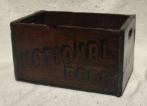 1940 National Beer (lacquered) Wooden Crate Baltimore, Maryland