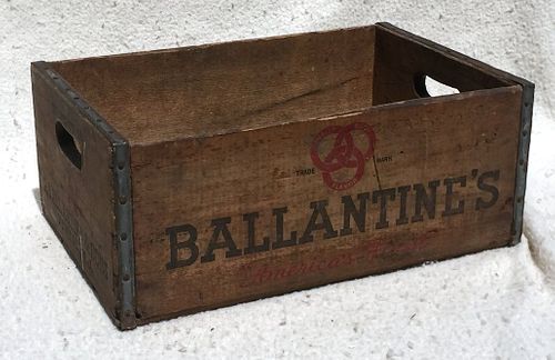 1939 Ballantine's Beers Wooden Crate (for steinies) Newark, New Jersey