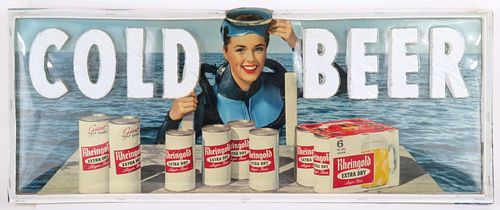 1957 Rheingold Extra Dry Beer SCUBA easel back  New York, New York
