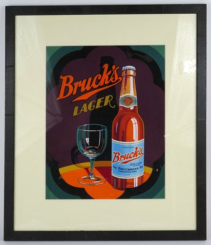 1920s Bruck's Lager (brew) Original Artwork - Cincinnati, Ohio